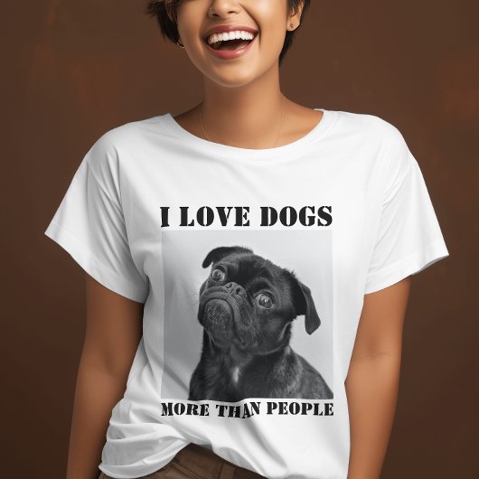 Ik hou meer van honden dan mensen grappig T-shirt