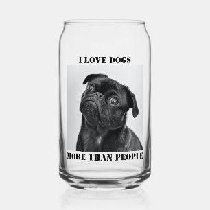 Ik hou meer van honden dan van grappige mensen blikvorm glas