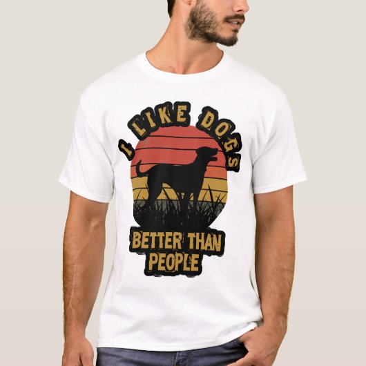 Ik hou meer van honden dan van mensen t-shirt (Voorkant)