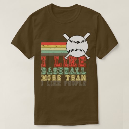 Ik hou meer van honkbal dan van mensen 4 t-shirt (Design voorkant)