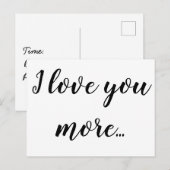 Ik hou meer van je aankondigingskaart (Voorkant / Achterkant)