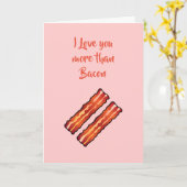 Ik hou meer van je dan Bacon Kaart in roze (Gele Bloem)