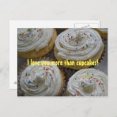 Ik hou meer van je dan... Cupcakes Briefkaart (Voorkant / Achterkant)