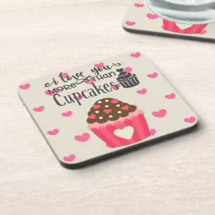 Ik hou meer van je dan Cupcakes Drank Coaster Bier Onderzetter