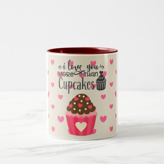 Ik hou meer van je dan cupcakes koffie Mok (Center)