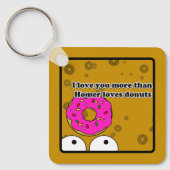 Ik hou meer van je dan donuts Sleutelhanger (Voorkant)