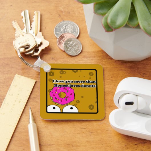 Ik hou meer van je dan donuts Sleutelhanger (Bureau)