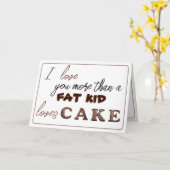 Ik hou meer van je dan een dik kind houdt van taar kaart (Gele Bloem)