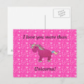 Ik hou meer van je dan eenhoorns briefkaart (Voorkant / Achterkant)