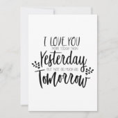 Ik hou meer van je dan gisteren Valentijnsdag Kaar Feestdagenkaart (Voorkant)