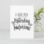 Ik hou meer van je dan gisteren Valentijnsdag Kaar Feestdagenkaart (Staand voorkant)