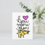 Ik hou meer van je dan kaas. briefkaart (Staand voorkant)