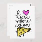 Ik hou meer van je dan kaas. briefkaart (Voorkant / Achterkant)