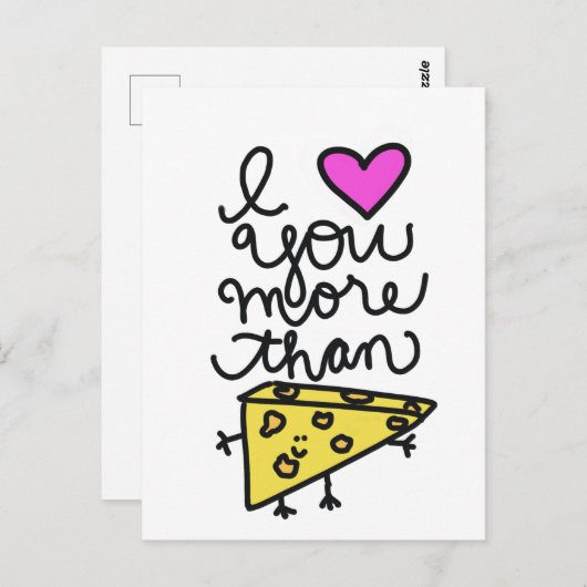 Ik hou meer van je dan kaas. briefkaart (Voorkant / Achterkant)