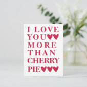 Ik hou meer van je dan kersentaart - schattig briefkaart (Staand voorkant)