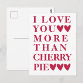 Ik hou meer van je dan kersentaart - schattig briefkaart (Voorkant / Achterkant)