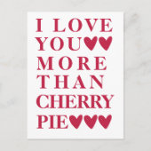 Ik hou meer van je dan kersentaart - schattig briefkaart (Voorkant)