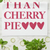 Ik hou meer van je dan kersentaart - schattig theedoek (Gevouwen)