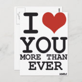 Ik hou meer van je dan ooit briefkaart (Voorkant / Achterkant)