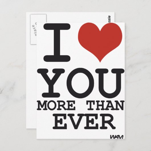 Ik hou meer van je dan ooit briefkaart (Voorkant / Achterkant)