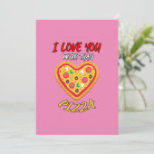 Ik hou meer van je dan pizza grappige Valentijnsda Feestdagenkaart (Staand voorkant)