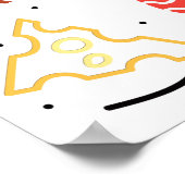 Ik hou meer van je dan pizza. Italiaanse voedselbr Poster (Hoek)