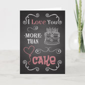 Ik hou meer van je dan taart krijtbord verjaardag  kaart (Voorkant)
