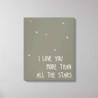 Ik hou meer van je dan van alle sterren canvas afdruk