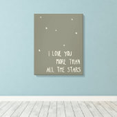 Ik hou meer van je dan van alle sterren canvas afdruk (Insitu (Houten vloer))
