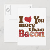 Ik hou meer van je dan van Bacon Briefkaart (Voorkant / Achterkant)