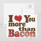Ik hou meer van je dan van Bacon Briefkaart (Voorkant / Achterkant)