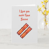 Ik hou meer van je dan van Bacon Kaart in lichtgri (Gele Bloem)