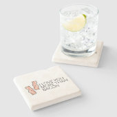 Ik hou meer van je dan van Bacon Stenen Onderzetter (Zijkant)