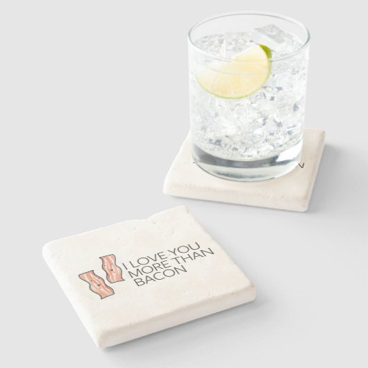 Ik hou meer van je dan van Bacon Stenen Onderzetter (Zijkant)
