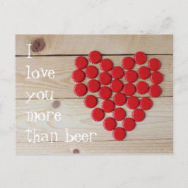 Ik hou meer van je dan van bier briefkaart