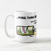 "Ik hou meer van je dan van bier" Koffiemok (Links)