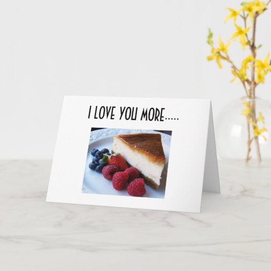 IK HOU MEER VAN JE DAN VAN CHEESECAKE KAART (Gele Bloem)