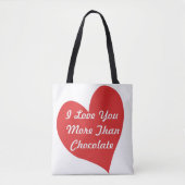 Ik hou meer van je dan van chocolade canvas tas (Voorkant)