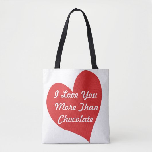 Ik hou meer van je dan van chocolade canvas tas (Voorkant)