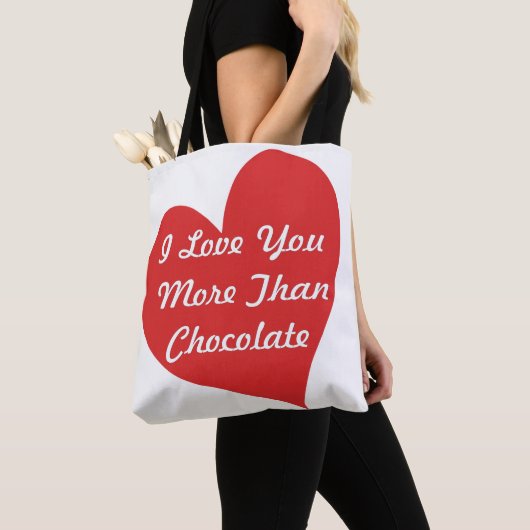 Ik hou meer van je dan van chocolade canvas tas (Dichtbij)