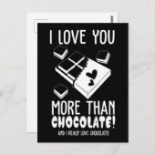 Ik hou meer van je dan van chocolade in het wit briefkaart (Voorkant / Achterkant)