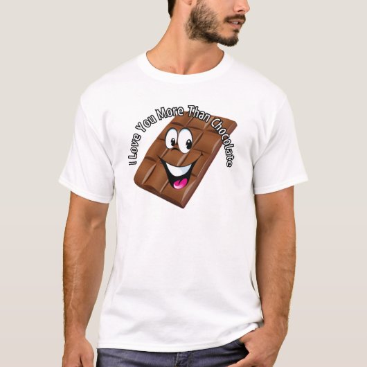 Ik hou meer van je dan van chocolade! t-shirt (Voorkant)