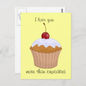 Ik hou meer van je dan van cupcakes Briefkaart (Voorkant / Achterkant)