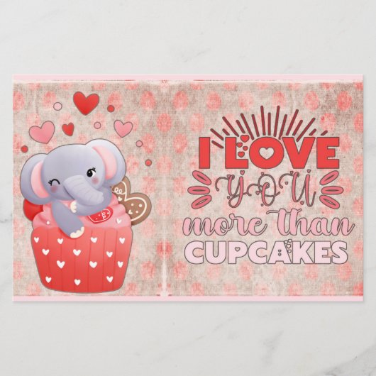 Ik hou meer van je dan van Cupcakes elphant Valent (Voorkant)