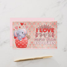Ik hou meer van je dan van Cupcakes elphant Valent