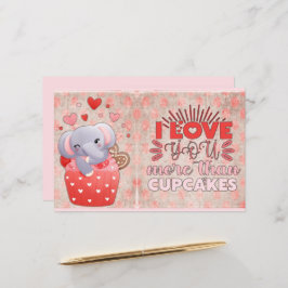 Ik hou meer van je dan van Cupcakes elphant Valent