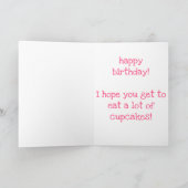 Ik hou meer van je dan van cupcakes. Fun Birthday Kaart (Binnen)