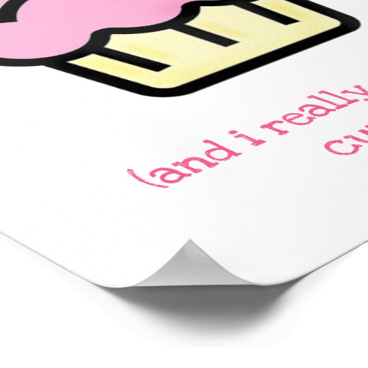 Ik hou meer van je dan van cupcakes. Fun-Valentijn Poster (Hoek)