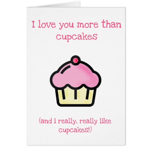 Ik hou meer van je dan van cupcakes. Moederdagkaar (Voorkant)