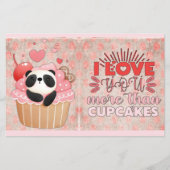 Ik hou meer van je dan van Cupcakes Panda Valentij (Voorkant)